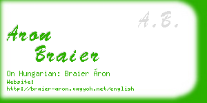 aron braier business card